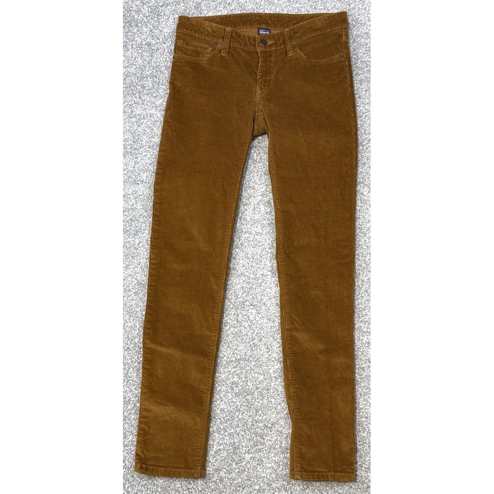 Patagonia Corduroy Pants Women 28 Brown Organic Cotton Stretch Casual Slim Fit